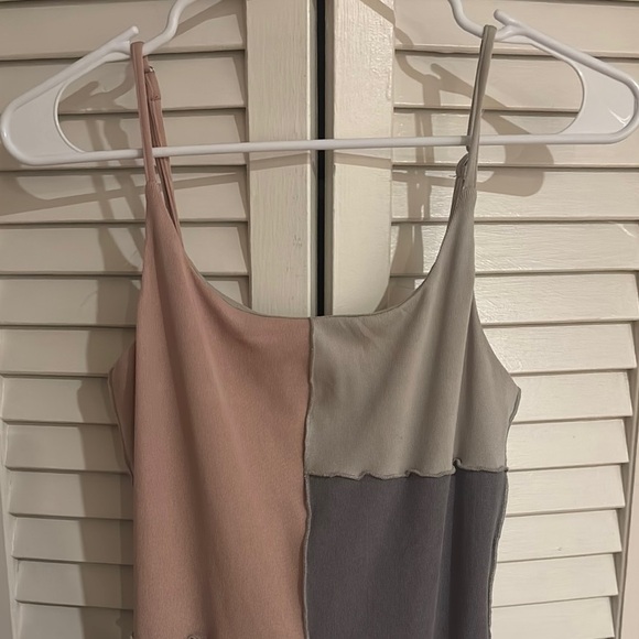 Storia Blue Gray Asymmetrical Slip Mini Dress - Picture 2 of 11